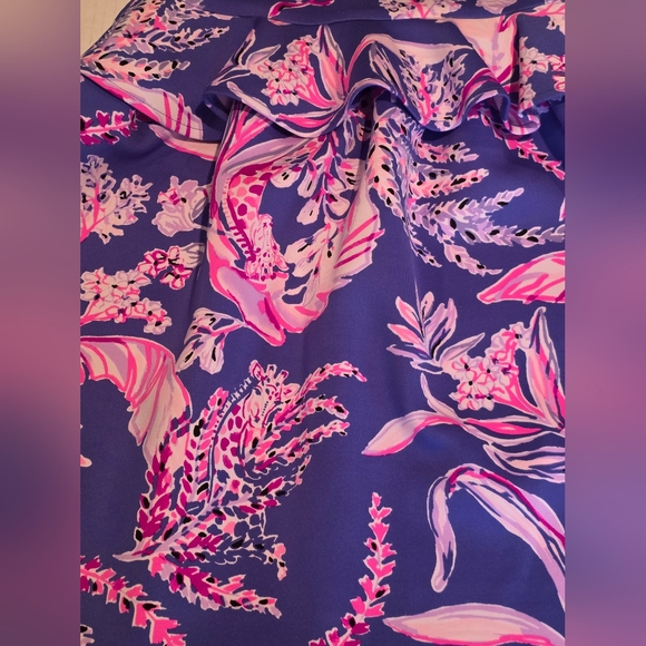 Lilly Pulitzer Girls Caesara dress Iris Blue Wild Within Size 6-7 - Picture 3 of 4